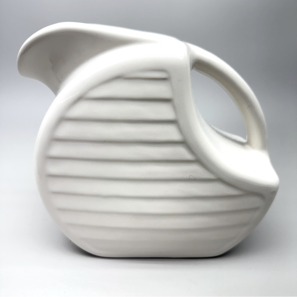 Vintage Feltman Langer USA Pottery
MCM White Ceramic Circle Pitcher